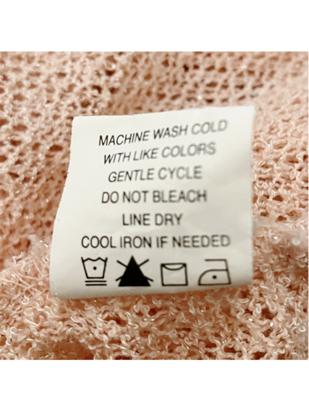 Eyeshadow Lace Knit Open Front Cardigan Plus SZ 2X Peach Metallic Thread Fall - Picture 8 of 9